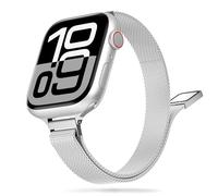 Tuocal Magnetic Metal Strap Compatible with Apple Watch 38 mm 40 mm 41 mm 42 mm 44 mm 45 mm 46 mm 49 mm, Thin Milanese Strap for iWatch Series 10 9 8 7 6 5, 38 mm 40 mm 41 mm 42 mm (Series 10