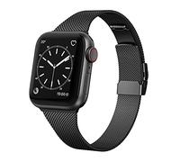 Tuocal Metal Strap Compatible with Apple Watch Strap 42mm(Series 10) 44mm 45mm 46mm for Women Men, Narrow Stainless Steel Replacement Strap Compatible with iWatch Series 10 9 8 7 6 5 4 3 2 1 SE