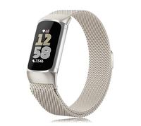 Tuocal Metal Strap compatible with Fitbit Charge 6/5 Strap for Women Men, Magnet Stainless Steel Sport Mesh Loop Adjustable Wristband Replacement Band for Charge 5