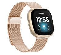 Tuocal Metal Strap Compatible with Fitbit Versa 4 Strap/Fitbit Versa 3 Strap/Fitbit Sense 2 Strap/Sense Strap for Women Men, Mesh Magnetic Stainless Steel Adjustable Replacement Strap Wristband