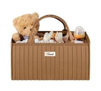 Tuocal Nappy Caddy Organiser, Baby Essentials for Newborn Diaper Caddy, Changing Basket Organiser for Mum Sturdy Portable Washable with Detachable Compartments Baby Basket for Indoor Outdoor
