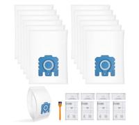 Tuocal Pack of 12 Vacuum Cleaner Bags Compatible with Miele Hyclean 3D GN Vacuum Cleaner Classic C1 Complete C2 Complete C3 S2 S5 S8 with 4 Motors & 4 Exhaust Filters Replaces Accessories 9917730