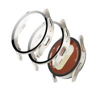 Tuocal Pack of 2 Case Compatible with Samsung Galaxy Watch 7 40 mm Protective Case with Screen Protector, 360° All-Round Ultra Thin Hard PC Scratch-Resistant Protective Case for Galaxy Watch 7 40 mm,