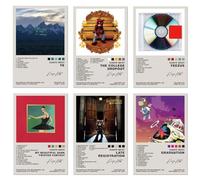 TUOCYERD Kanye West Poster Set of 6 Album Cover Posters Music Posters for Room Aesthetic Music Album Wall Art for Teens Room Decor 8x12inch Unframed