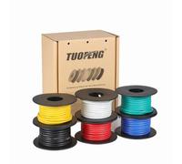 TUOFENG 14 AWG Silicone Wire, 6 Colours, 4m Each, Tinned Copper Cable, 600V