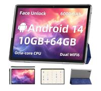 TUOHAITIME Android 14 Tablet,10 inch Tablets, Octa Core CPU, 10GB+64GB+512GB Expansion, 1280x800 Display Screen, Wi-Fi6, Dual Cameras, 6000mAh Battery,Support Widevine L1 Google Kids Space, Blue