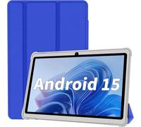 TUOHAITIME Android 15 Tablet 7 Inch Tablet, 9GB RAM 32GB ROM 1TB Expansion, Quad-core Processor, Dual Camera, 5G/2.4G WiFi, Bluetooth, Parental Control, Drop-Proof Case (Blue)