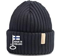 TUOHIMÄKI Merino Beanie Men & Women - 100% Mulesing-Free Merino Wool - Made in Finland - One Size, Black - Warm Winter Hat Men - Knitted Hat for Women - Men's Hat Winter, Black, One Size