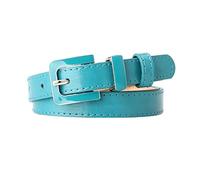 Tuoig Belt For Women Alloy Buckle Female Jeans Belt Leather Ladies Dress Waist Belt Black Green Waistband (Belt Length : 42inch/105CM, Color : Aqua Blue)