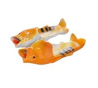 TUOJINRUIDA Fish and Lobster Slippers, Unisex Funny Fish Flip Flops for Men or Women, Funny Slippers for Beach House Shower, Relaxed Hours by the Pool, Outdoor Walks, Fish Orange, 8/8.5 UK