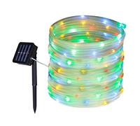 Tuokay Outdoor Rope Lights, 32.8ft 10m 100 LED Solar Fairy Lights (Colors) | Waterproof, 8 Twinkling Modes, Decorative Lighting String Lights for Home, Gazebo, Patio, Lawn, Wedding Ornament