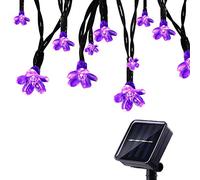 Tuokay Solar Fairy Lights with Flowers, 7m 50 LED String Lights (Purple) | 8 Twinkling Modes, Waterproof, Outdoor Garden Lights for Home Gazebo Patio Lawn Ornament