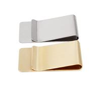 TUOKI Minimalist Money Clip Storing Cash Card Silver Gold 2 Pcs Set, silver + gold, 1.02 Inch, Minimalist