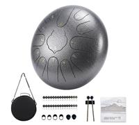 TUOKING Rain Drum for Outside Steel Tongue Drum 12 Inch 13 Notes C Key Handpan Drum for Adults and Beginners Sound Healing Musical Instrument for Meditation, Yoga, Music Lovers(Silver)