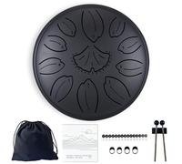 TUOKING Rain Drum for Outside Steel Tongue Drum 6 Inch 11 Notes C Key Handpan Drum for Adults and Beginners Sound Healing Musical Instrument for Meditation, Yoga, Music Lovers(Black)