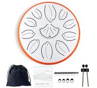 TUOKING Steel Tongue Drum 6 Inch 11 Notes C Key Rain Drum for Adults and Beginners, Handpan Drum Sound Healing Musical Instrument Gift for Meditation, Yoga, Music Lovers(White)