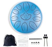 TUOKING Steel Tongue Drum 6 Inch 11 Notes C Key Rain Drum for Adults and Beginners, Handpan Drum Sound Healing Musical Instrument Gift for Meditation, Yoga, Music Lovers(Blue)