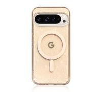 Tuokiou for Google Pixel 10/10 Pro Case Magnetic Translucent Compatible with MagSafe Crystal Glitter Sparkly Protective Phone Case for Women Anti-Yellowing Cover (Gold, Google Pixel 10/10 Pro)