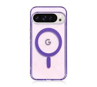 Tuokiou for Google Pixel 10/10 Pro Case Magnetic Translucent Compatible with MagSafe Crystal Glitter Sparkly Protective Phone Case for Women Anti-Yellowing Cover (Purple, Google Pixel 10 Pro XL)