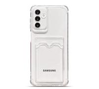 Tuokiou for Samsung Galaxy A14 5G, Slim Fit Drop Resistant Soft TPU Wallet Case with Bumper, Cute Card Holder Pocket Case for Galaxy A14 6.6" (Clear)