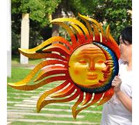 Tuokiuhn Large Sun Metal Outdoor Wall Art Decor