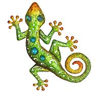 Tuokiuhn Metal Outdoor Green Gecko Wall Decor Lizard Metal Wall Art Suitable for Decoration Garden Patio Yard 11.5 * 8.5lnch