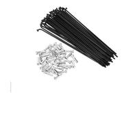 TUOKLNC 36pcs 14G for Bicycle Spokes Carbon Steel Black 125-209mm J-Bend for Wheel Repair Replacement with Nipples MTB Road Bike(36pcs-209mm)