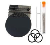 TUOKLNC Crochet & for Mini Knitting Machine 2-in-1, Portable Small Loom for Mending Socks, Easy to Carry Household Knitting Tool Set for Beginners, DIY Hand Weaving Craft Kit(Dark Green)