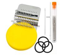TUOKLNC Crochet & for Mini Knitting Machine 2-in-1, Portable Small Loom for Mending Socks, Easy to Carry Household Knitting Tool Set for Beginners, DIY Hand Weaving Craft Kit(Yellow)