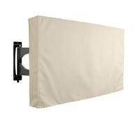 TUOKLNC Premium Waterproof Outdoor TV Cover, Heavy-Duty Weatherproof Television Protector with Zipper, Universal Fit for 32-85 Inch LCD LED Flat Screens(Beige,FOR 55-58inch TV)