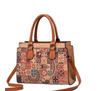 Tuokrisa Quilted Crossbody Bags For Women Vegan Leather Purses Waterproof Natural Cork Shoulder Bag Handbags, Multicolor D