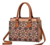 Tuokrisa Quilted Crossbody Bags For Women Vegan Leather Purses Waterproof Natural Cork Shoulder Bag Handbags, Multicolor G