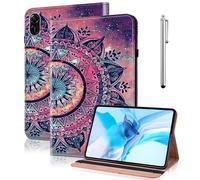 TUOLISG Case for Honor Pad X8a 11 Inch 2024,PU Leather Flip Cover with Stand Functional Card Slot and Elasticized Closure,Mandala