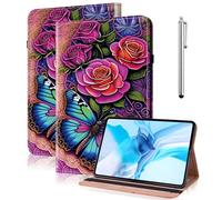 TUOLISG Case for Honor Pad X9a 11.5 Inch 2025,Slim PU Leather Book Cover with Multi Angle Viewing Stand Card Slot and Elasticized Closure for Honor Pad X9 Pro,Colorful butterfly