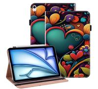 TUOLISG Case for iPad Air 13 inch M4 2026/M3 2025/M2 2024 with Pencil Holder & Card Slots & Auto Sleep, PU Leather Stand Shockproof Cover Case for iPad Air 13, Watercolor