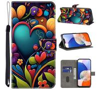 TUOLISG Case for Samsung Galaxy A35 6.6-Inch phone case,PU Leather Shockproof Wallet Style Case with Kickstand and Magnetic Clasp for Samsung Galaxy A35,Love Flower