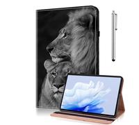 TUOLISG Case for Samsung Galaxy Tab A11/A9 8.7 8.7 Inch, PU Leather Folio Stand Tablet Protective Case with Document Slots and Multi-Angle - Lion