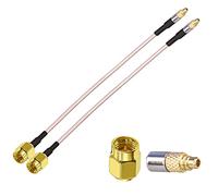 TUOLNK 2 Pack 6-Inch SMA to MMCX Male Coax Cable Antenna Extender for WiFi/Ham Radio/GPS/3G 4G LTE - SMA to MMCX Adapter