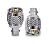 TUOLNK 2 Pack BNC Female to UHF PL259 Male RF Coaxial Adapter, 50 Ohm Gold Plated Copper Connector for Antenna, CCTV, Ham Radio Transceiver, WiFi, FPV Extension Cable