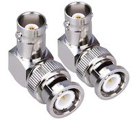 TUOLNK 2 Pack BNC Male to BNC Female Elbow Adapter 90 Degree RF Coax Adapter for Security Cameras/Extension Cable BNC Connector Right Angle