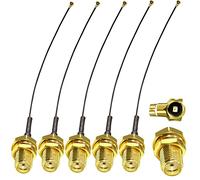 TUOLNK 5pcs 6in SMA Female to U.fl/IPX Extension Cable - SMA Female Jack Bulkhead to IPX MHF4 RF Pigtail WiFi Antenna Extension Coaxial Cable