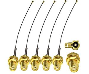 TUOLNK 5pcs 6in SMA Female to U.fl/IPX Extension Cable - SMA Female Jack Bulkhead to IPX MHF4 RF Pigtail WiFi Antenna Extension Coaxial Cable