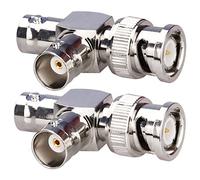 TUOLNK BNC Tee BNC Male to Dual BNC Female Plug T-Shape Triple Tee Connector 3 Way Coax Splitter Adapter for Security Systems/Coaxial Cable/Wireless Devices 2PCS GunShape