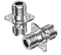 TUOLNK N Female to N Female Coax Adapter - 4 Hole Flange Panel Mount Coaxial Connector Jack for Extension Cable (2pcs)