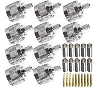 TUOLNK N Male Crimp Connector N Type Plug Coax Adapter for 4D-FB Coaxial Cable 50Ohm Low Loss High Frequency RF Coaxial Connector Pack of 10