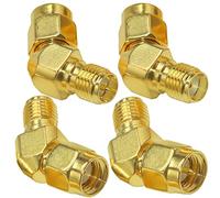 TUOLNK SMA Adapter Kit 45 Degree SMA Male/Female to RP SMA Female/Male Elbow Connector Kit for LTE Antenna Extension Cable Gold-Plated Low Loss RF Coax Connector 4 Type Set