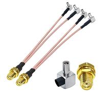 TUOLNK SMA Female to Dual TS9 Right Angle Male Splitter Cable SMA to TS9 Coax Cable 6inch(15cm) Compatible with USB Modem Dongle/Security Camara RF Extension Coax Cable V Type Coaxial Pigtail 2 Pack