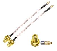 TUOLNK SMA to MMCX Male RG316 Coax Cable - 6inch(15cm) WiFi Antenna Extension for Antenna - 2 Pack
