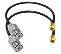 TUOLNK SMA to UHF Extension Cable RG58 12inch(30cm) SMA Male to SO239 Female WiFi Antenna Pigtail Cable PL-259 RF Coax Assembly Cable for CB Radio Ham Radio 2 Pack