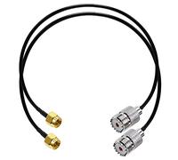 TUOLNK SMA to UHF Extension Cable RG58 20inch(50cm) SMA Male to SO239 Female WiFi Antenna Pigtail Cable PL-259 RF Coax Assembly Cable for CB Radio Ham Radio 2 Pack